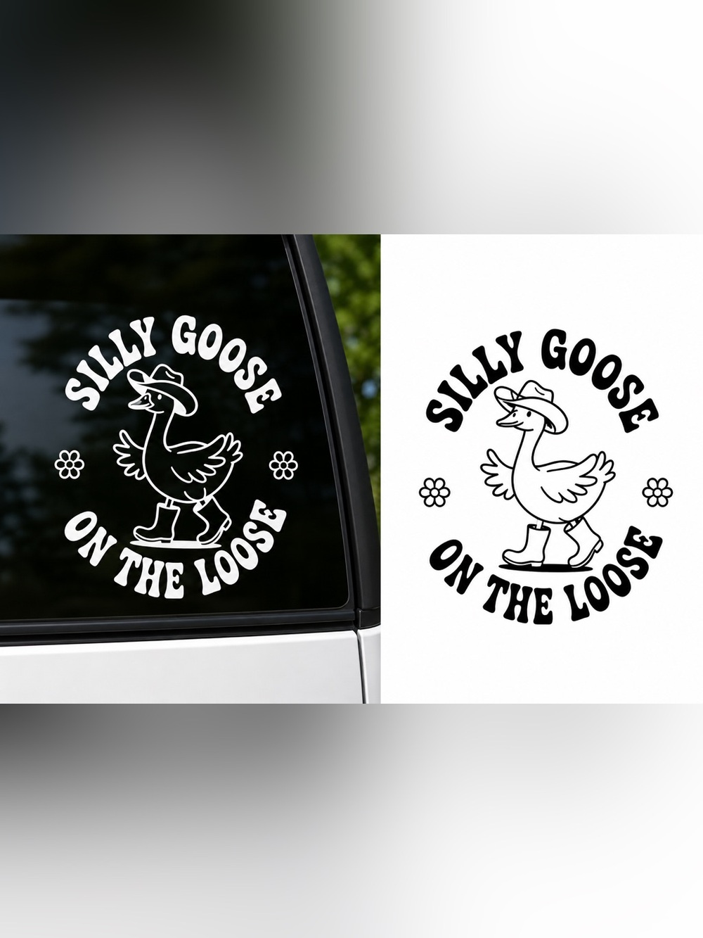 Silly Goose on the loose Vinyl Decal - 6 inches